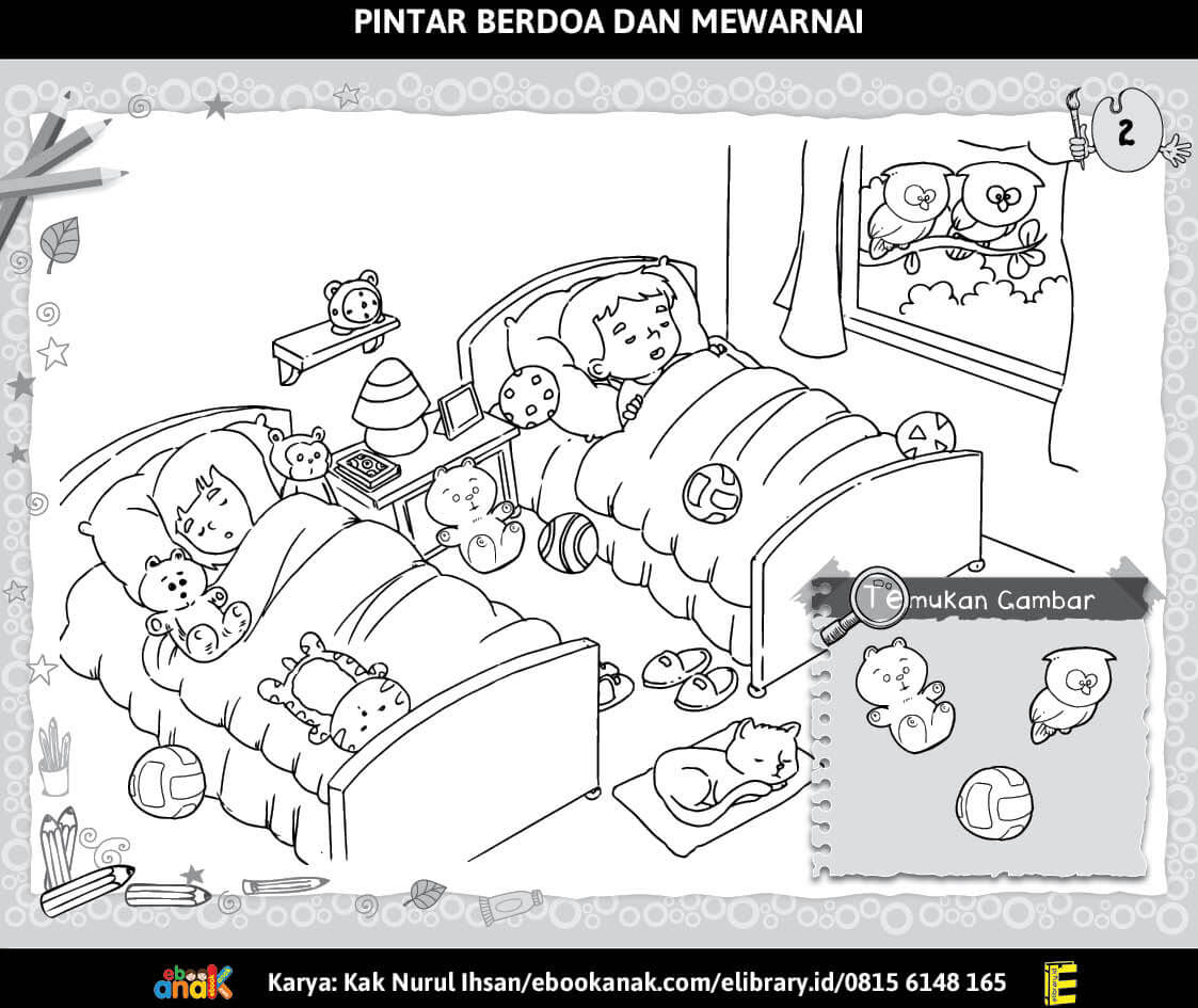 Berdoa Sebelum Tidur: Download full ebook "Pintar Berdoa dan Mewarnai" untuk PAUD TK karya Kak Nurul Ihsan (ebookanak.com)