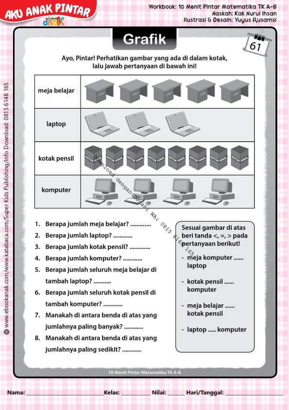 Workbook 10 Menit Pintar Matematika TK A-B, Grafik Gambar (64)