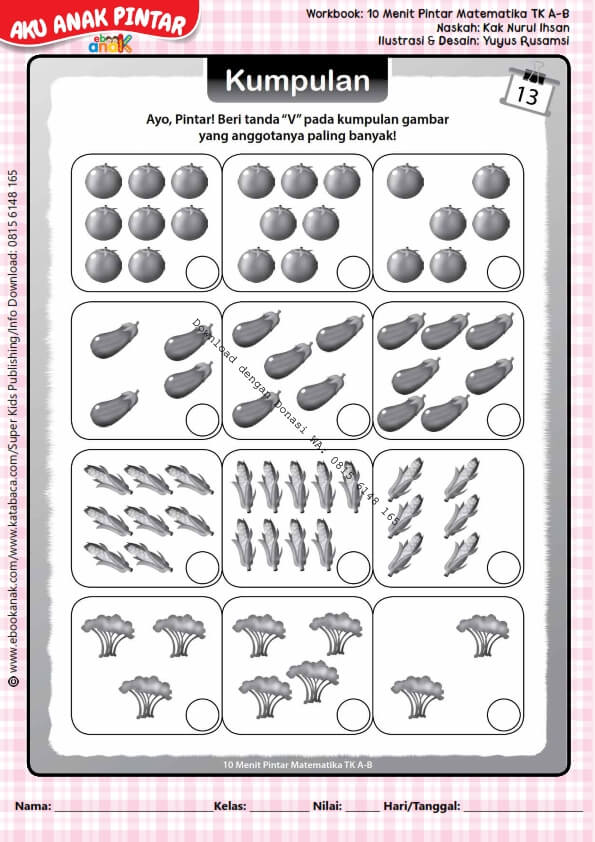 Workbook 10 Menit Pintar Matematika TK A-B, Kumpulan Gambar Terbanyak (16)