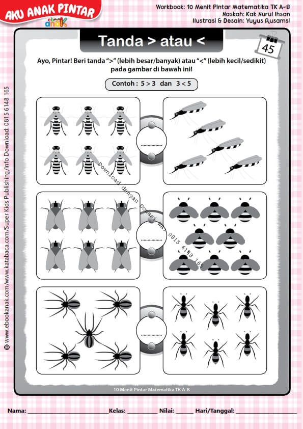 Workbook 10 Menit Pintar Matematika TK A-B, Perbandingan (48)