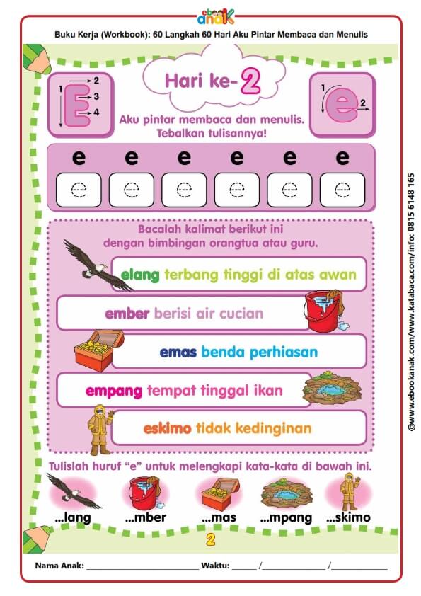 Workbook 60 Langkah 60 Hari Aku Pintar Membaca dan Menulis (3)