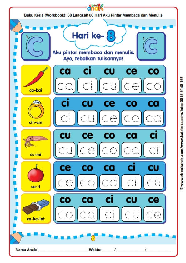 Workbook 60 Langkah 60 Hari Aku Pintar Membaca dan Menulis (9)