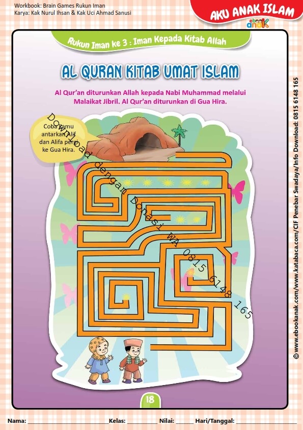 Workbook Brain Games Rukun Iman, Al Quran Kitab Umat Islam (19)