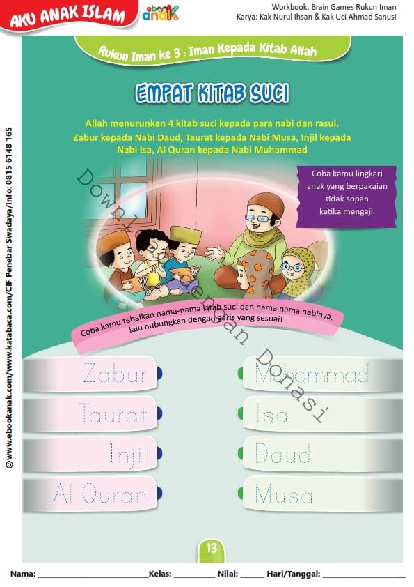 Workbook Brain Games Rukun Iman, Empat Kitab Suci (14)