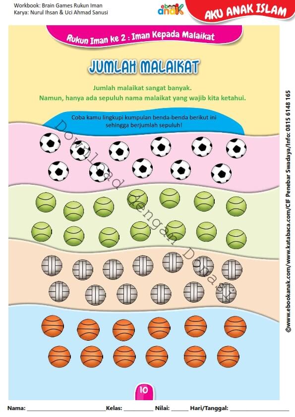 Workbook Brain Games Rukun Iman, Jumlah Malaikat (11)