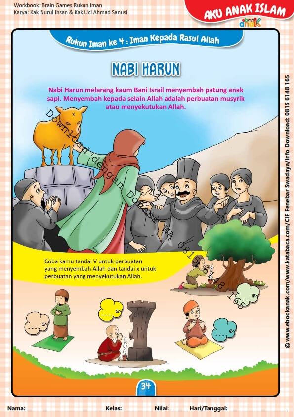 Workbook Brain Games Rukun Iman, Nabi Harun (35)