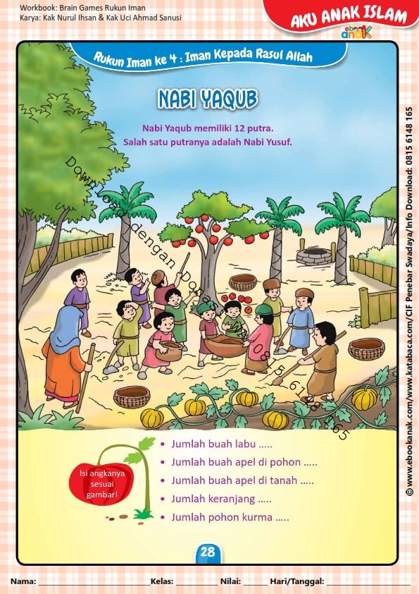 Workbook Brain Games Rukun Iman, Nabi Yaqub (29)