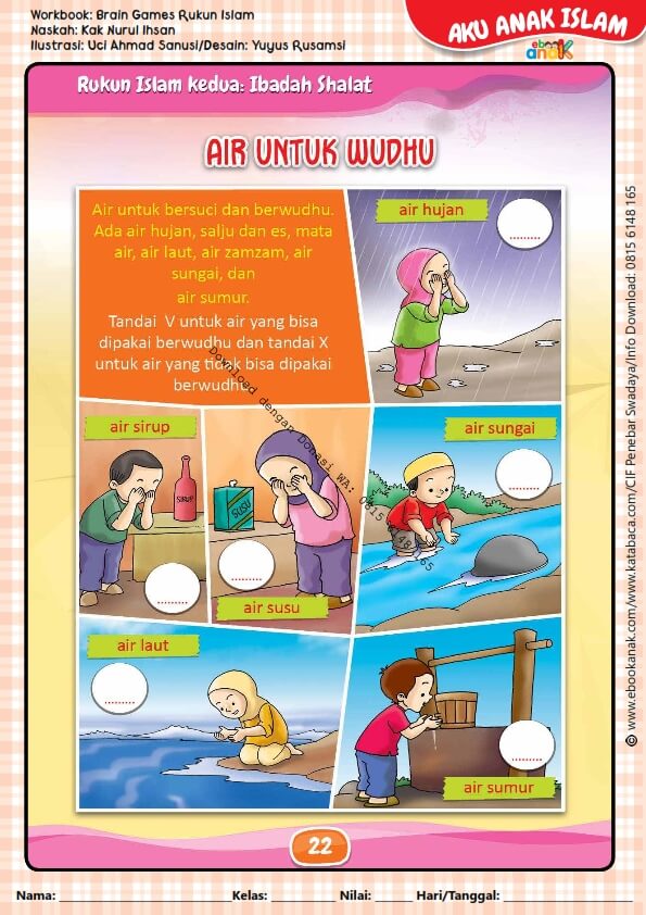 Workbook Brain Games Rukun Islam, Air untuk Wudhu (23)