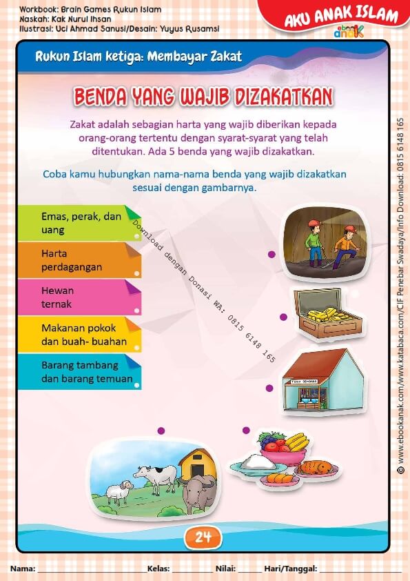 Workbook Brain Games Rukun Islam, Benda yang Wajib Dizakatkan (25)