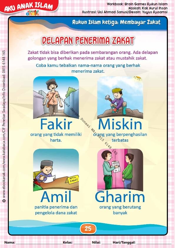 Workbook Brain Games Rukun Islam, Delapan Penerima Zakat (26)