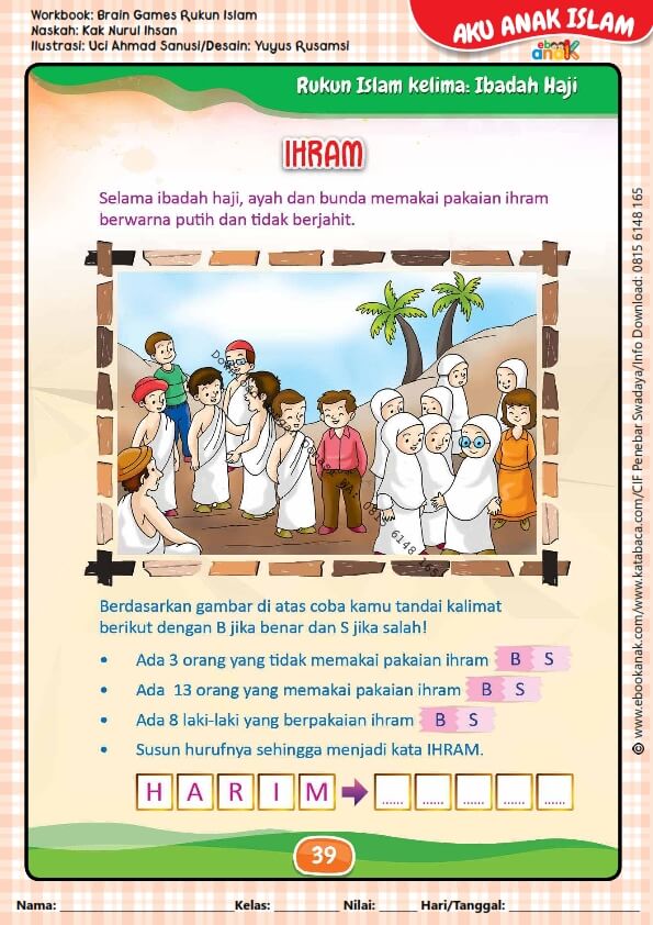 Workbook Brain Games Rukun Islam, Ibadah Ihram (41)