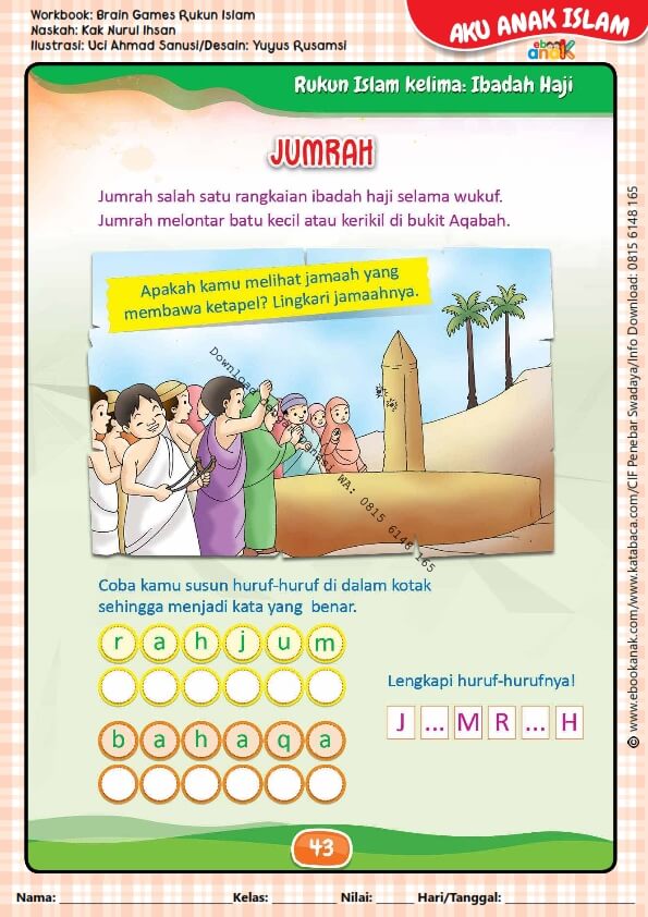 Workbook Brain Games Rukun Islam, Melempar Jumrah (45)