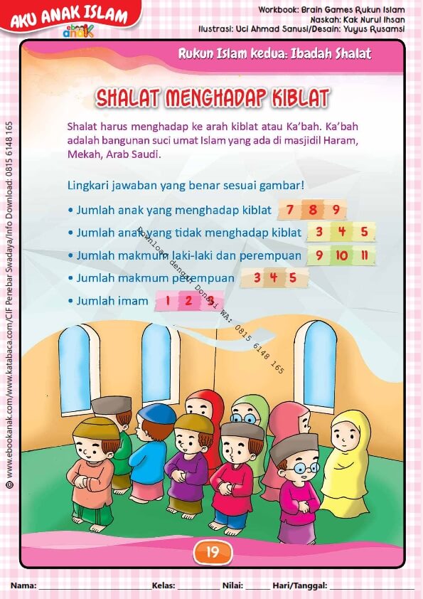 Workbook Brain Games Rukun Islam, Shalat Menghadap Kiblat (20)