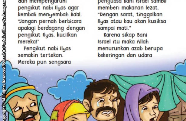 baca buku online aku cinta rasul kisah teladan 25 nabi dan rasul jilid 53 Bani Israel Membujuk Pengikut Nabi Ilyas dengan Makanan Enak