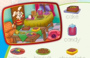 baca buku online, buku aktivitas anak jenius TK A B_052 nama-nama kue dan cemilan dalam bahasa inggris