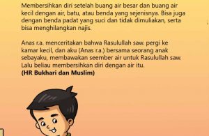 baca buku online, fiqih islam bergambar jilid 1_054 Bagaimana Cara Nabi Membersihkan Diri Setelah Buang Air Kecil