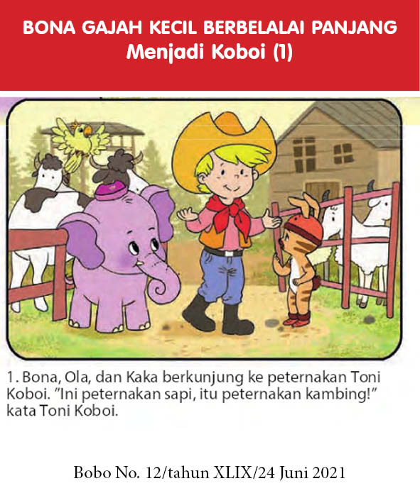 bona gajah kecil berbelalai panjang, menjadi koboi