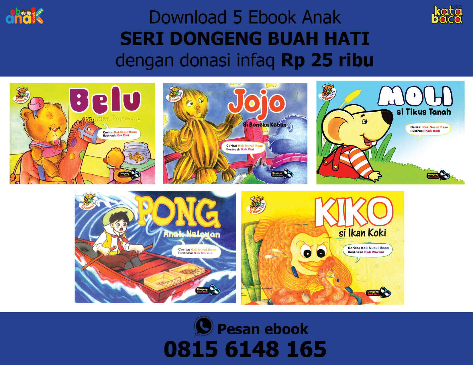 download 5 ebook anak seri dongeng buah hati dengan donasi