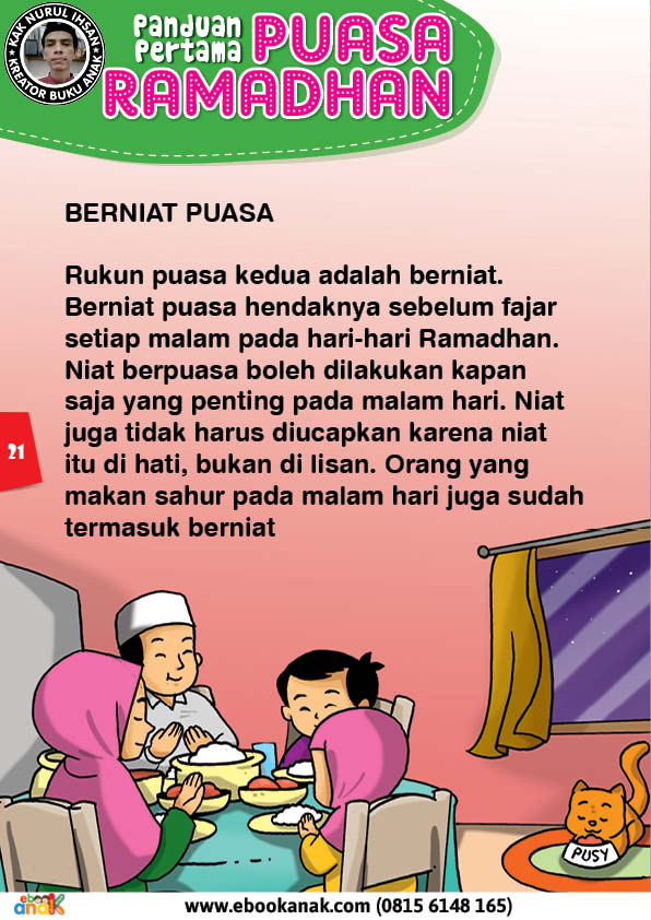 panduan pertama anak puasa ramadhan 22 Berniat Puasa