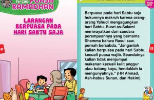 panduan pertama anak puasa ramadhan, Larangan Berpuasa pada Hari Sabtu Saja (26)